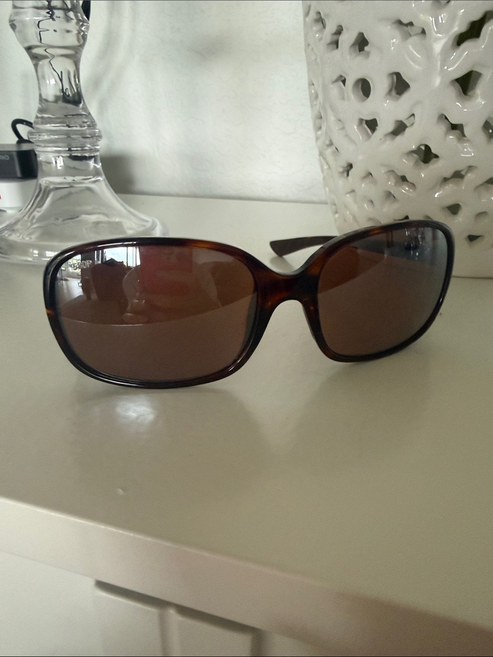 Costa Women's Riverton polarized Brown Tortoise Oversized Sunglasses with case